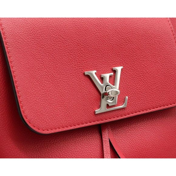 Louis Vuitton Rock Me Backpack Rucksack Taurillon Leather Ruby Silver - Picture 9 of 9